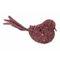 Vogel Clip Glitter Bordeaux 12x4xh10cm K Unststof 