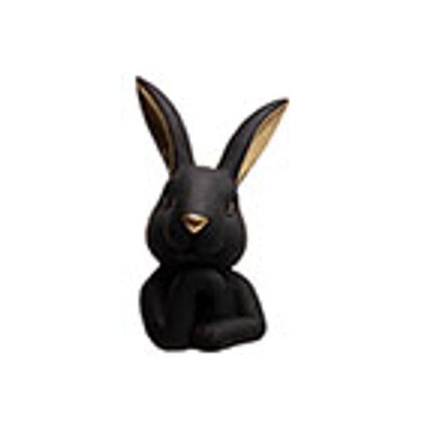 Beeld Rabbit Head Brass  Zwart 25x20,5xh 42cm Andere Polyresin 