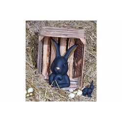 Cosy @ Home Statue Rabbit Head Brass  Noir 25x20,5xh 42cm Autre Polyresine 