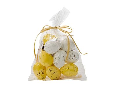 Paasei Set12 Mix Geel 5cm Kunststof 