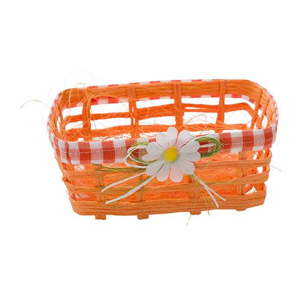 Cosy @ Home Mand Daisy Oranje 16x13xh6,5cm Riet 