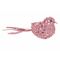 Vogel Clip Glitter Roze 12x4xh10cm Kunst Stof 