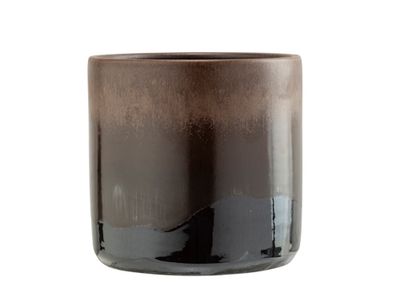 Bloempot Glazed Bruin 15x15xh16cm Cilind Risch Aardewerk