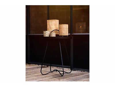 Bijzettafel Zwart 40x40xh57cm Rond Metaa L