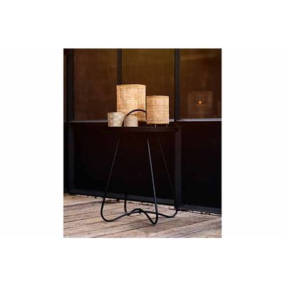 Table D'appoint Noir 40x40xh57cm Rond Me Tal  Cosy @ Home