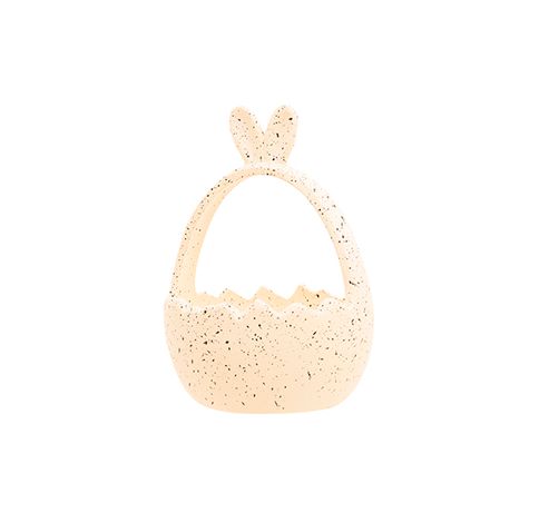 Paasmandje Speckled Egg Rabbit Ears Crem E 10x10xh14cm Ovaal Keramiek  Cosy @ Home