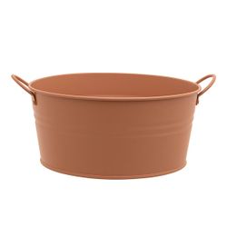 Cosy @ Home Bac A Plantes Urban 2 Handles Sable 22x1 8,7xh10,6cm Rond Conique Metal 