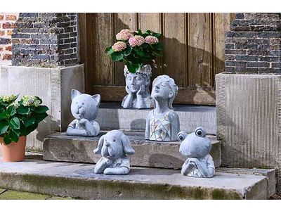 Meisje Planter Mosaic Grijs 25x19,5 Xh27,5cm Andere Magnesium