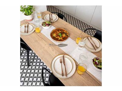 Chemin De Table Linenette Blanc 22x200cm  Textile