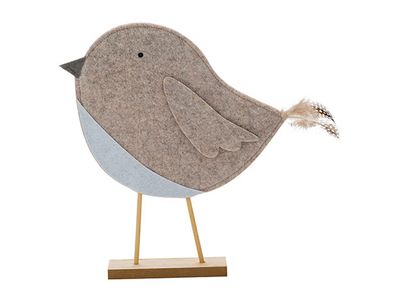 Vogel Beige 28x4xh30cm Vilt 