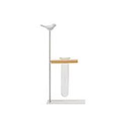 Cosy @ Home Porte Bird 1x Glass Tube 3,5x12cm Blanc 14,5x7xh24,5cm Allonge Metal 