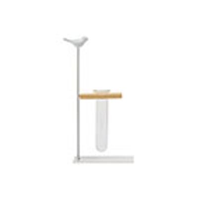 Porte Bird 1x Glass Tube 3,5x12cm Blanc 14,5x7xh24,5cm Allonge Metal  Cosy @ Home