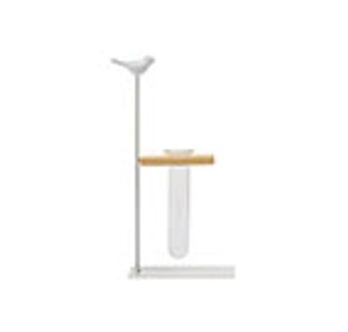 Porte Bird 1x Glass Tube 3,5x12cm Blanc 14,5x7xh24,5cm Allonge Metal  Cosy @ Home