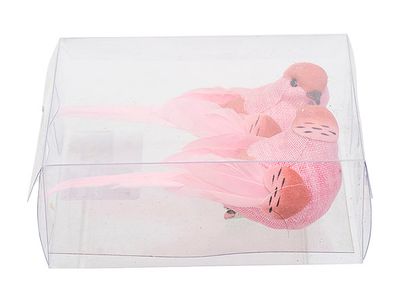 Vogel Clip Set2 Birdy Roze 12x3xh4cm Lan Gwerpig Kunststof