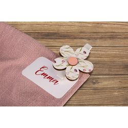 Cosy @ Home Knijper Flower Roze 3,5x3,5xh5cm Hout  