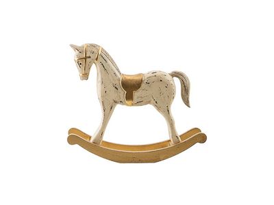 Schommelpaard Gold Creme 26,5x6,2xh22cm Hout