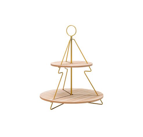 Etagere Circle Goud 37x37xh46,5cm Hout   Cosy @ Home