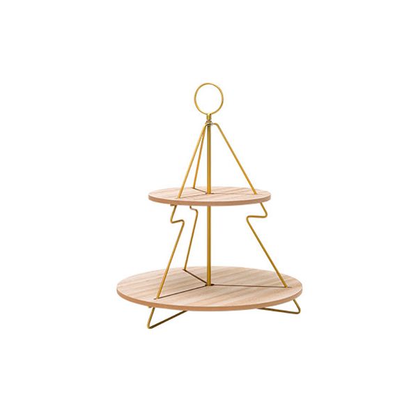 Cosy @ Home Etagere Circle Goud 37x37xh46,5cm Hout 