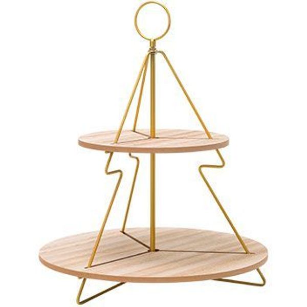 Cosy @ Home Etagere Circle Goud 37x37xh46,5cm Hout 