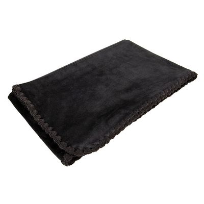 Tafelloper Velvet Zwart 40x140cm Polyest Er  Cosy @ Home