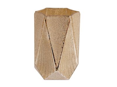 Theelichthouder Champagne 14,2x14,2xh19c M Glas