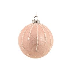 Kerstbal Set6 Glitter String Roze D8cm  