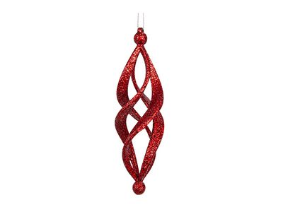 Spiraal Hanger Glitter Rood D5xh18cm Kun Ststof