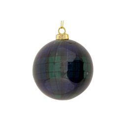 Cosy @ Home Kerstbal Set6 Checked Blauw Groen D8cm 