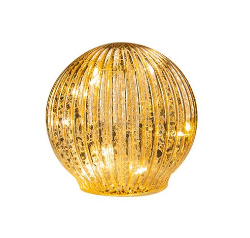 Boule Led Dore D10cm Verre 3 Piles Lr44 Incl  Cosy @ Home