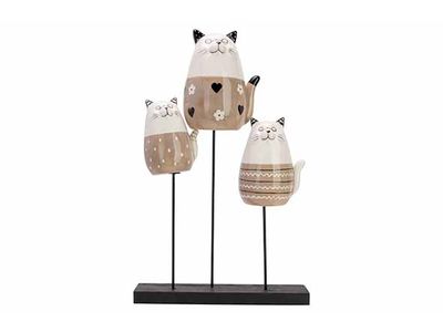 Staander X3 Cats Zand 26x8xh32,5cm Langw Erpig Porselein
