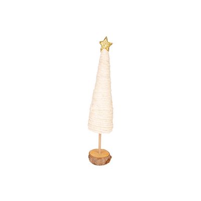 Arbre De Noël Wool Naturel 6,5x6,5xh32,5 Cm Bois  Cosy @ Home