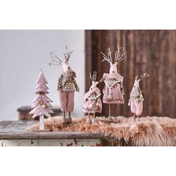 Kerstboom Fake Fur Roze 31x13xh4cm Ander E Hout 