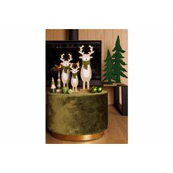 Kerstboom Goldy Green Multi-kleur 6x6xh1 5,5cm Rond Hout 