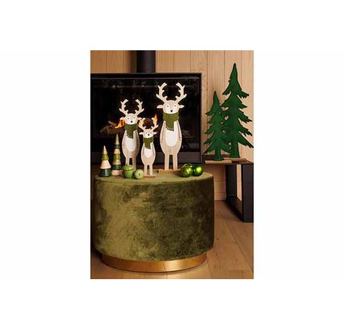 Kerstboom Goldy Green Multi-kleur 5,7x5, 7xh21cm Rond Hout  Cosy @ Home