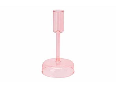 Kandelaar Roze D8xh15cm Glas 