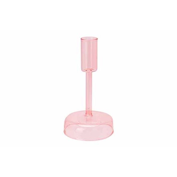 Cosy @ Home Kandelaar Roze D8xh15cm Glas 