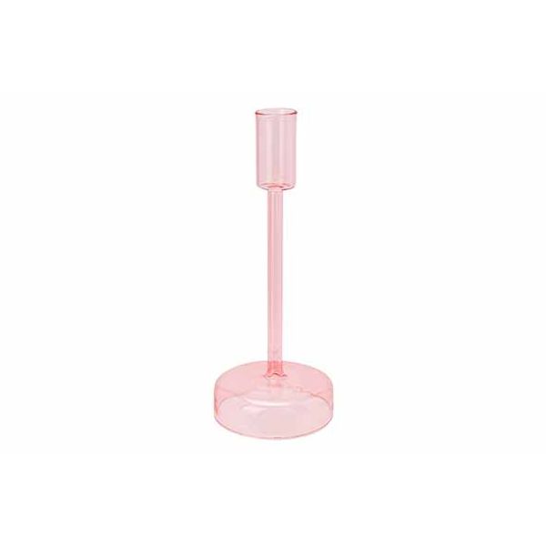 Cosy @ Home Kandelaar Roze D8xh20cm Glas 