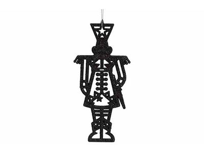 Hanger Nutcracker Glitter Zwart 8xh15cm Kunststof