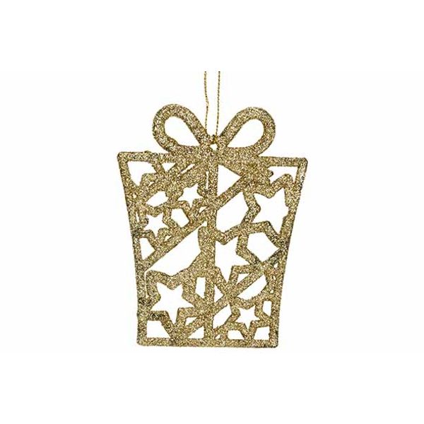 Hanger Gift Glitter Goud 8xh10cm Kunsts Tof 