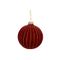 Kerstbal Flocked Glitter Stripes Bordeau X 8x8xh8cm Bol Glas 