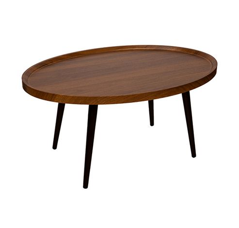 Table D'appoint Wood Naturel 80x55xh38cm  Ovale Metal  Cosy @ Home