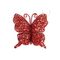 Vlinder Hanger Glitter Rood 10x1xh10cm  