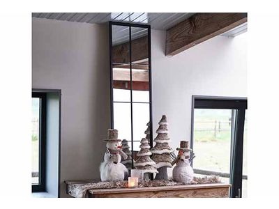 Spiegel Zwart 38x2xh132cm Rechthoek Meta Al