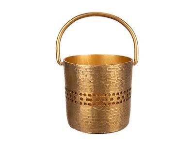 Lantaarn Goud 9x9xh9cm Rond Aluminium 