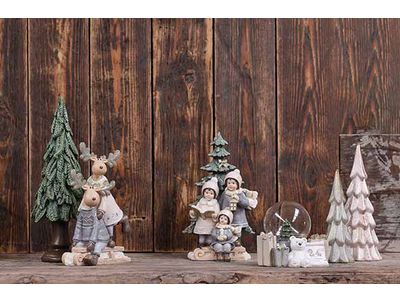 Eland Sleigh Couple Grijs 13,5x7,5xh18cm  Resin