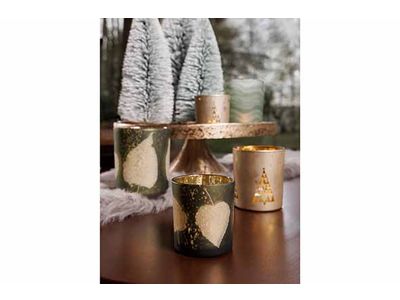 Theelichthouder Leaves Groen D10xh12,5cm  Glas