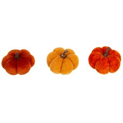 Cosy @ Home Citrouille Set3 Orange 7x7xh5cm Velours  