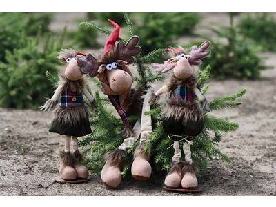 Eland Boy Checkers Fake Fur Standing Bei Ge 13x8xh41cm Foam