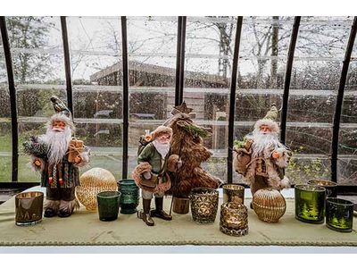 Kerstboom Faux Fur Bruin 28x6xh37cm Hout 