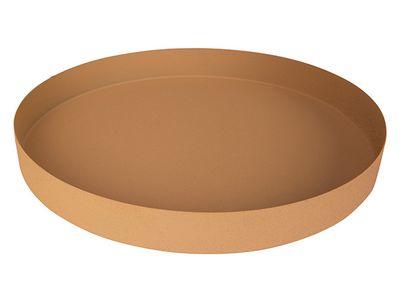 Plateau Taupe 40x40xh4,5cm Rond Metal 